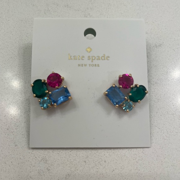 Kate Spade Pink and Blue Gemstone Earrings - Picture 1 of 5
